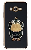 Eiroo rdek Samsung Galaxy J7 / J7 Core Standl Siyah Silikon Klf