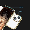 Eiroo Pixel iPhone 13 Mini Silver Rubber Klf - Resim 5