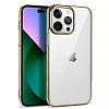 Eiroo Pixel iPhone 14 Pro Max Gold Rubber Klf
