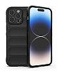 Eiroo Puffer iPhone 15 Pro Max Siyah Silikon Klf