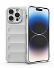 Eiroo Puffer iPhone 15 Pro Max Krem Silikon Klf