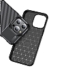 Eiroo Rugged Carbon iPhone 15 Pro Siyah Silikon Klf - Resim 3