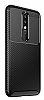 Eiroo Rugged Carbon Nokia 5.1 Plus Siyah Silikon Klf