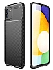 Eiroo Rugged Carbon Samsung Galaxy A03 Siyah Silikon Klf