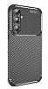 Eiroo Rugged Carbon Samsung Galaxy A35 Siyah Silikon Klf