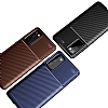 Eiroo Rugged Carbon Samsung Galaxy S20 FE Lacivert Silikon Klf - Resim: 5
