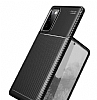Eiroo Rugged Carbon Samsung Galaxy S20 FE Lacivert Silikon Klf - Resim: 4