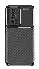 Eiroo Rugged Carbon Xiaomi Poco F5 Pro Siyah Silikon Klf