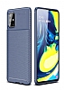 Eiroo Rugged Samsung Galaxy A71 Lacivert Silikon Klf