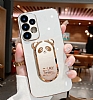 Eiroo Samsung Galaxy A12 Baby Panda Standl Beyaz Silikon Klf - Resim 6