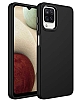 Eiroo Samsung Galaxy A22 4G Metal ereveli Siyah Rubber Klf