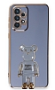 Eiroo Samsung Galaxy A33 5G Baby Bear Standl Mavi Silikon Klf