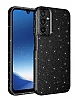 Eiroo Samsung Galaxy A34 Ultra Simli Siyah Silikon Klf