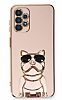 Eiroo Samsung Galaxy A53 5G Bulldog Standl Pembe Silikon Klf