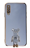 Eiroo Samsung Galaxy A7 2018 Baby Bear Standl Mavi Silikon Klf