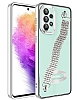 Eiroo Samsung Galaxy A73 Su Yolu Zincirli Silver Silikon Klf