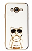 Eiroo Samsung Galaxy J7 / J7 Core Bulldog Standl Beyaz Silikon Klf
