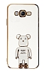 Eiroo Samsung Galaxy J7/J7 Core Baby Bear Standl Beyaz Silikon Klf