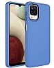Eiroo Samsung Galaxy M32 Metal ereveli Mavi Rubber Klf