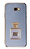 Eiroo Samsung Galaxy J4 Plus Aynal Parfm Standl Mavi Silikon Klf