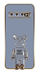 Eiroo Samsung Galaxy S10 Baby Bear Standl Mavi Silikon Klf