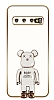 Eiroo Samsung Galaxy S10 Baby Bear Standl Beyaz Silikon Klf