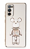 Eiroo Samsung Galaxy S20 FE Candy Bear Standl Beyaz Silikon Klf