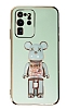 Eiroo Samsung Galaxy S20 Ultra Candy Bear Standl Yeil Silikon Klf