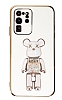 Eiroo Samsung Galaxy S20 Ultra Candy Bear Standl Beyaz Silikon Klf