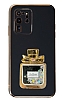 Eiroo Samsung Galaxy S20 Ultra Tal Parfm Standl Siyah Silikon Klf