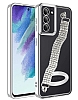 Eiroo Samsung Galaxy S21 FE 5G Su Yolu Zincirli Silver Silikon Klf