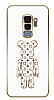 Eiroo Samsung Galaxy S9 Plus Bearbrick Standl Kamera Korumal Beyaz Silikon Klf