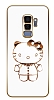 Eiroo Samsung Galaxy S9 Plus Kitty Standl Kamera Korumal Beyaz Silikon Klf