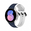 Eiroo Samsung Galaxy Watch 4 Lacivert-Beyaz Silikon Kordon (44mm)