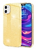Eiroo Silvery iPhone 12 / iPhone 12 Pro 6.1 in Simli Gold Silikon Klf