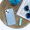 Eiroo Silvery iPhone 13 Mini Simli Mavi Silikon Klf - Resim 4