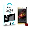 Eiroo Sony Xperia Z Tempered Glass Ayna Gold Cam Ekran Koruyucu