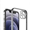 Eiroo Square iPhone 12 Pro Lacivert Silikon Klf - Resim 2
