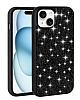 Eiroo Stone iPhone 15 Plus Tal Siyah Silikon Klf
