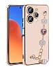 Eiroo Taka iPhone 15 Pro Max Kamera Korumal Zincirli Pembe Silikon Klf