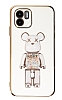 Eiroo Xiaomi Redmi A1 Candy Bear Standl Beyaz Silikon Klf