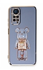 Eiroo Xiaomi Redmi Note 11 Candy Bear Standl Mavi Silikon Klf