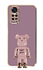 Eiroo Xiaomi Redmi Note 11S Baby Bear Standl Mor Silikon Klf