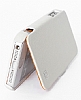 Hoco iPhone SE / 5 / 5S Yan Kapakl Lx Beyaz Deri Klf - Resim 3