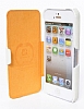 Hoco iPhone SE / 5 / 5S Yan Kapakl Lx Beyaz Deri Klf - Resim 2
