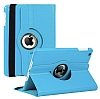 iPad Mini 2 / Mini 3 360 Derece Dner Standl Mavi Deri Klf