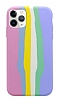 iPhone 11 Pro Max Rainbow Lansman Pembe Silikon Klf