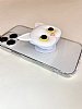 iPhone 12 Pro Kedi Figrl Telefon Tutuculu Beyaz Silikon Klf - Resim: 2