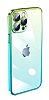 iPhone 12 Pro Max Geili Kamera Korumal Yeil-Mavi Silikon Klf