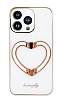 iPhone 14 Pro Max Kalpli Tutuculu Beyaz Silikon Klf